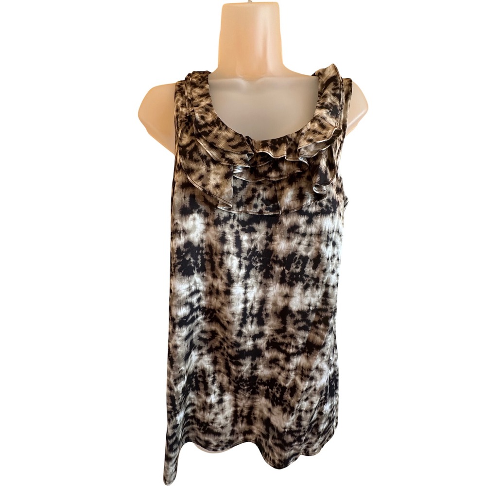 Ann Taylor Silk Ann Taylor Neck Sleeveless Top Black Size